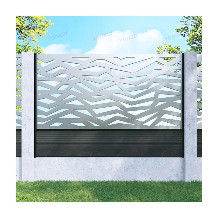 Sustainable cloture metallique laser cut aluminum alloy sheet garden screen metal panel for fencing