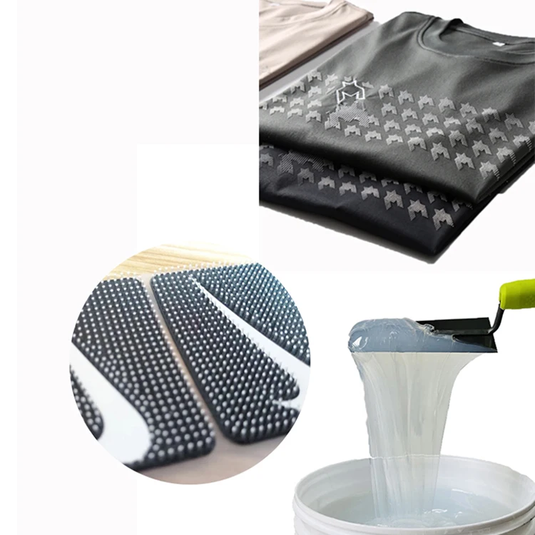 Hengyi Factory Brush Logo Liquid Screen printing silicone for Clothes Patches LOGO fabric