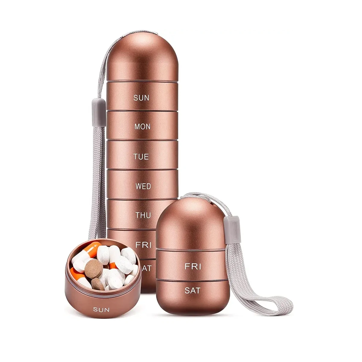 Pill container plastic weekly medicine travel pill box pill box