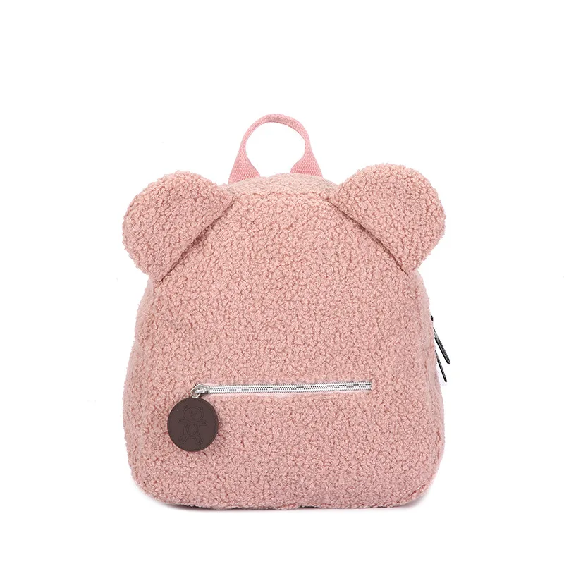 Wool fleece Plush teddy Bear Backpack Toddler Cartoon bookBags kids school backpack mochilas escolares 2022 mini Plush Backpack