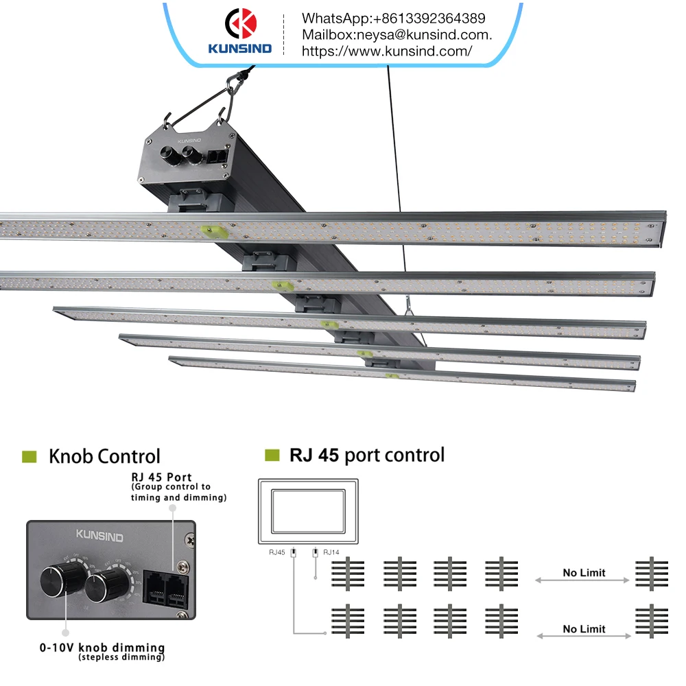 600w 800w led grow light dimming led grow lamp 8 bars lm301b IR UV Full Spectrum LED Grow Light bar