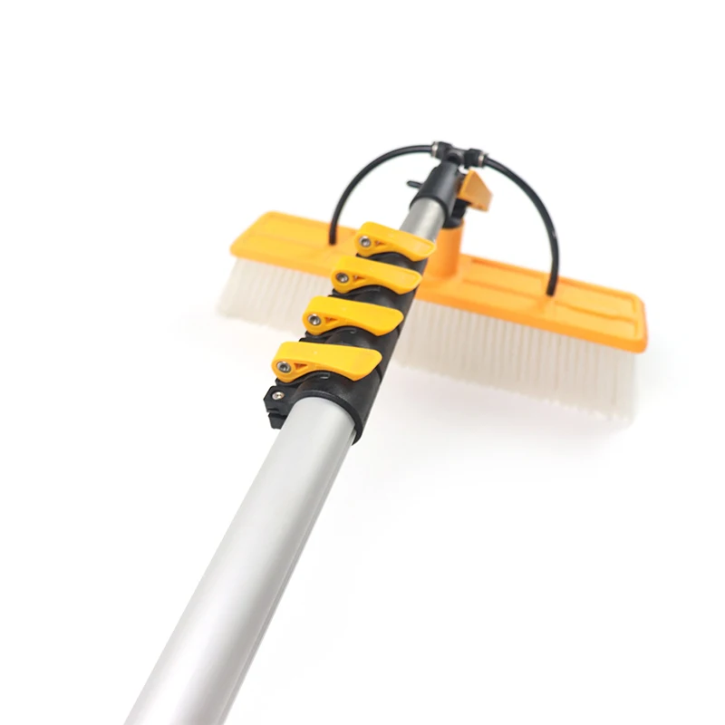 20Ft 6M Water Fed Pole Brush For Solar Panel Cleaning With Aluminum Telescopic Long Handle