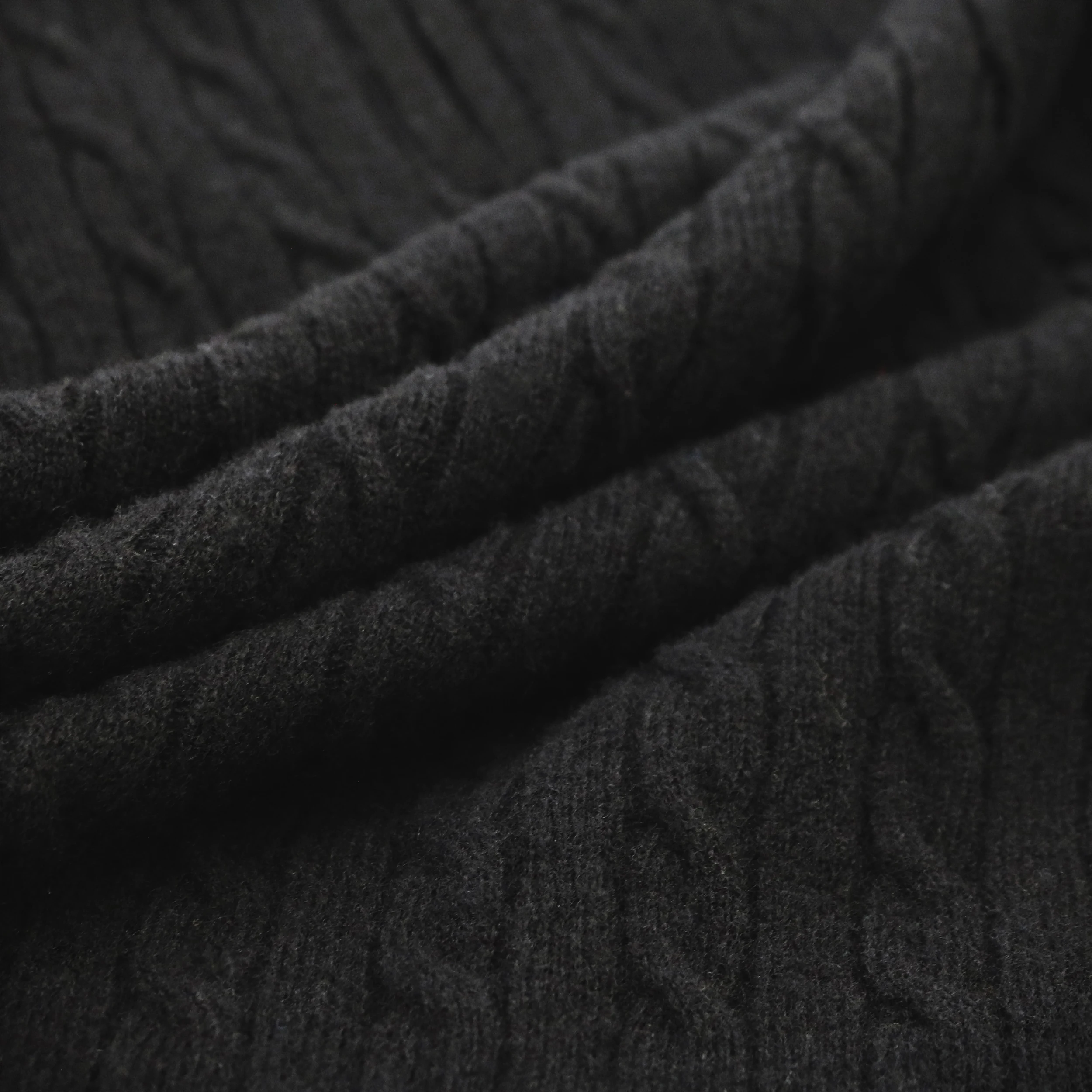 AiNear wholesale custom logo design oem & odm long sleeve turtle neck quarter zip black man wool knitted plain jumper sweaters