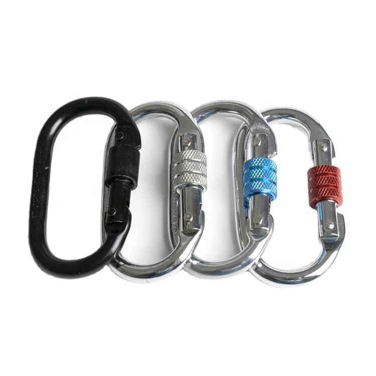 screw link carabiner High quality oval hook can be customized with LOGO seatbelt accessories rotary nut climbing buckle O shape carabiner