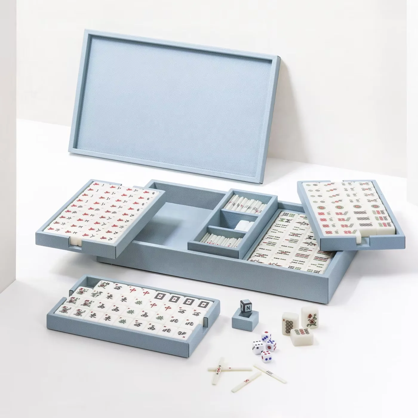 Customized Personalized Leather Luxury Durable Mahjong Sets Chess & Checkers & Backgammon