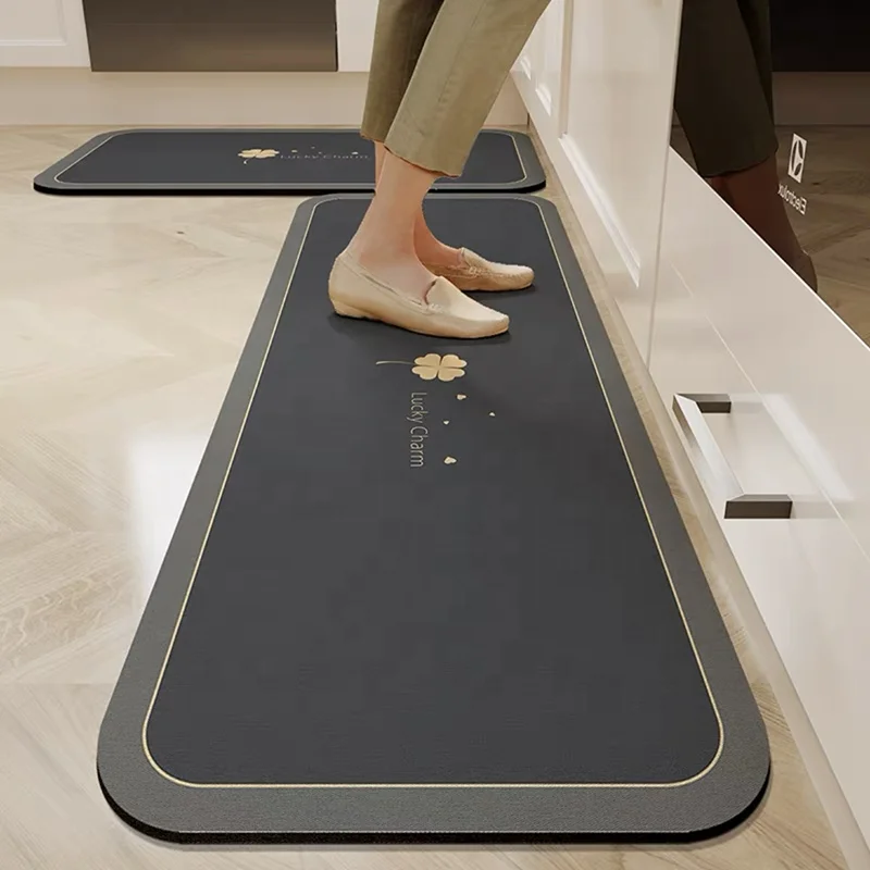 Water Absorbent Rug Set Rubber Diatom Mud Floor Mat Kitchen Carpet Anti Slip Diatomite KItchen Rug Set For Kitchen Roo