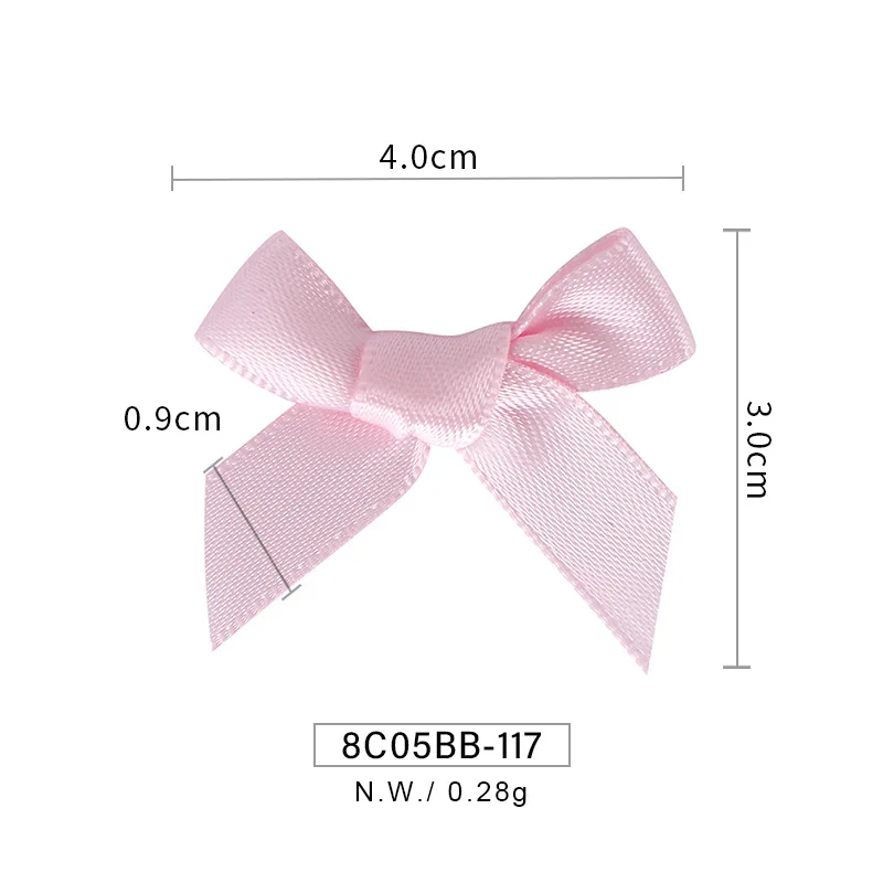 Size 3*4 cm Satin Polyester Mini ribbon bow for Clothing DIY Accessories decorations ribbon