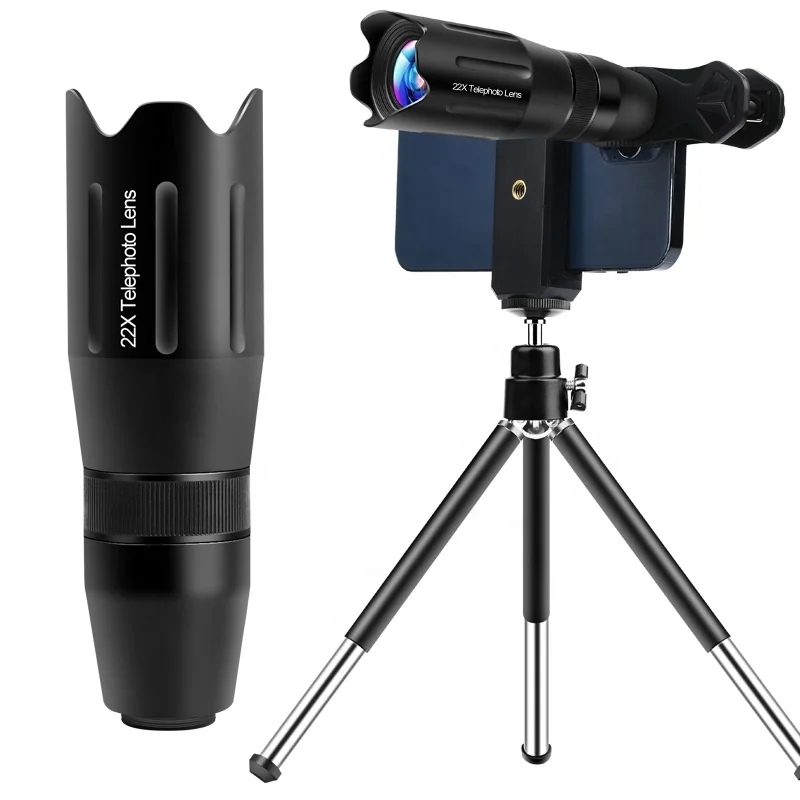 Phone external lens kit 20x zoom telephoto lens move 3 in 1 wide Angle and macro lens
