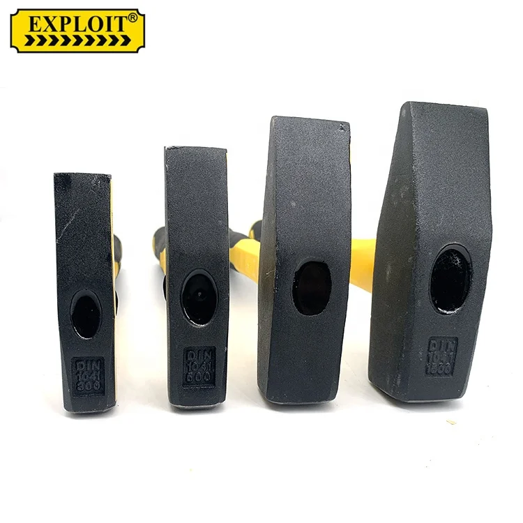 Ручные инструменты для конструирования, 1000 г, молотки для машиниста, механический молоток для машиниста из углеродистой стали с ручкой из термопластичной резины