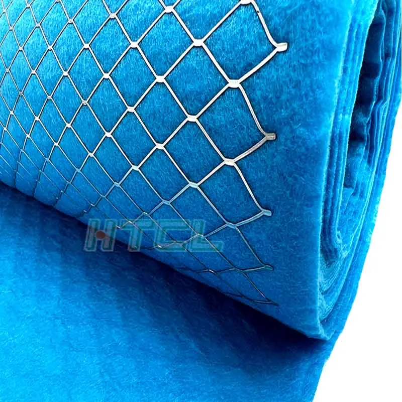 Pre-filter Synthetic Fibre Material Air Filter Material Roll With Covering Metal Mesh