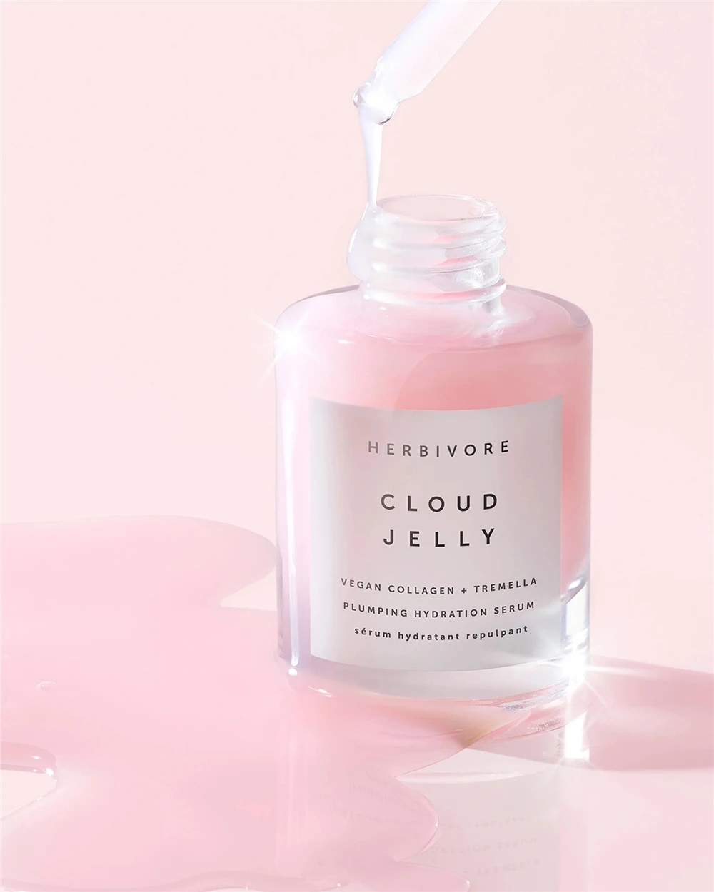 New Arrival Vegan Best Seller Plant Fruit Extract Liquid Cloud Jelly Pink Plumping Hydration Serum Private Label