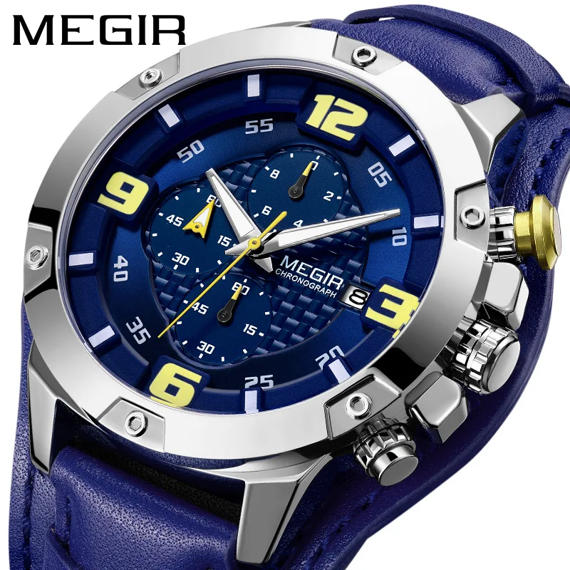 MEGIR 2099 Pilot Style Wristwatch Cowboy Quartz Military Sport Watches Branded Watch From China