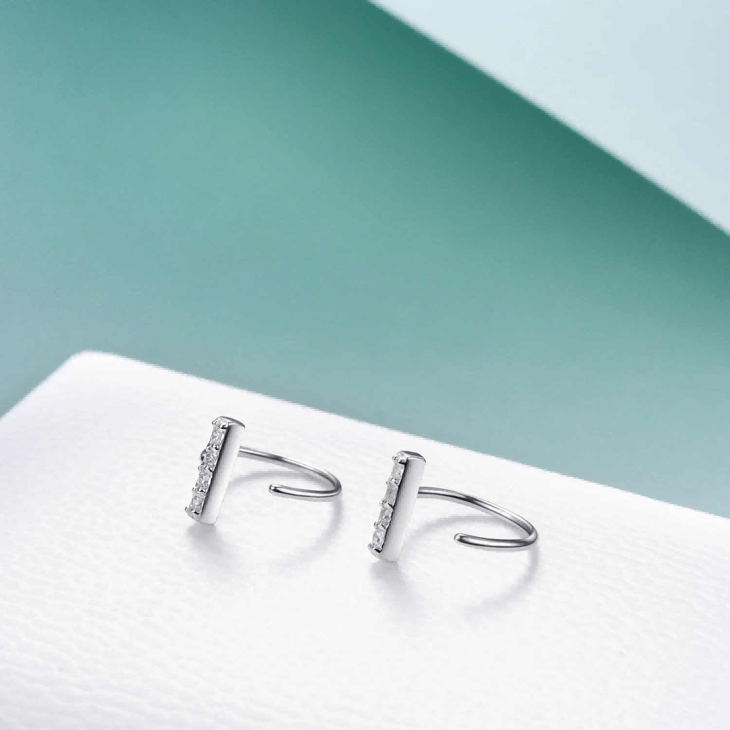 Minimalist Design 925 Sterling Silver Cubic Zircon Lip Nose Rings Studs