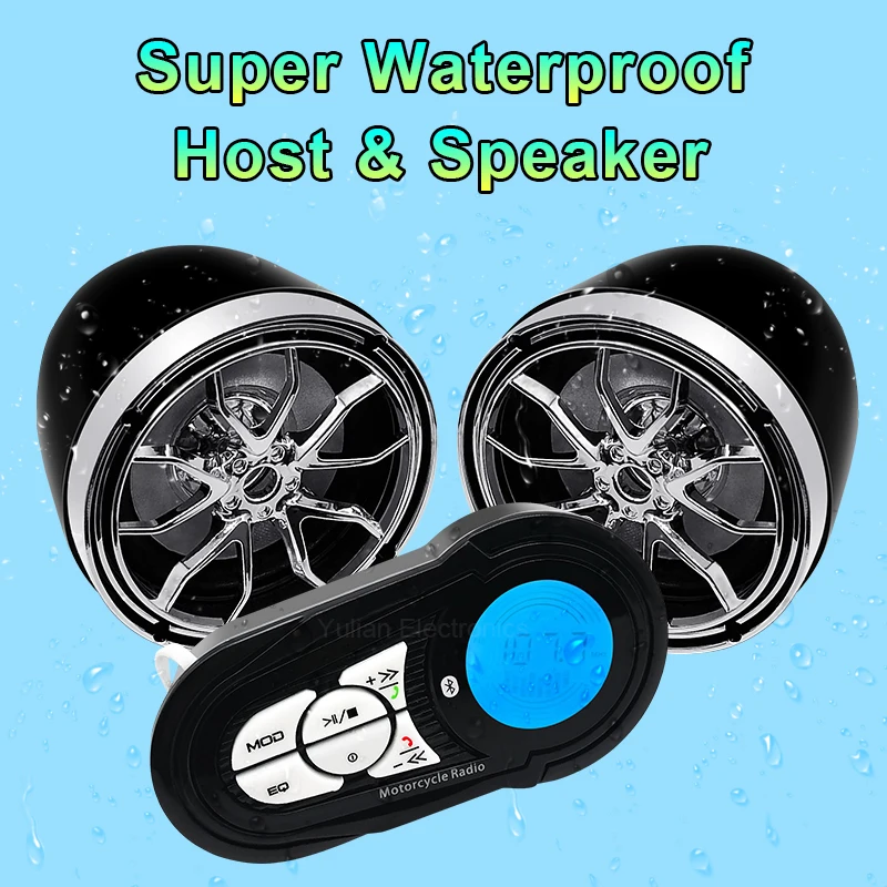 Waterproof Motorcycle Mp3 Audio Speaker Fm Radio Automobile Amplifier Alarm System