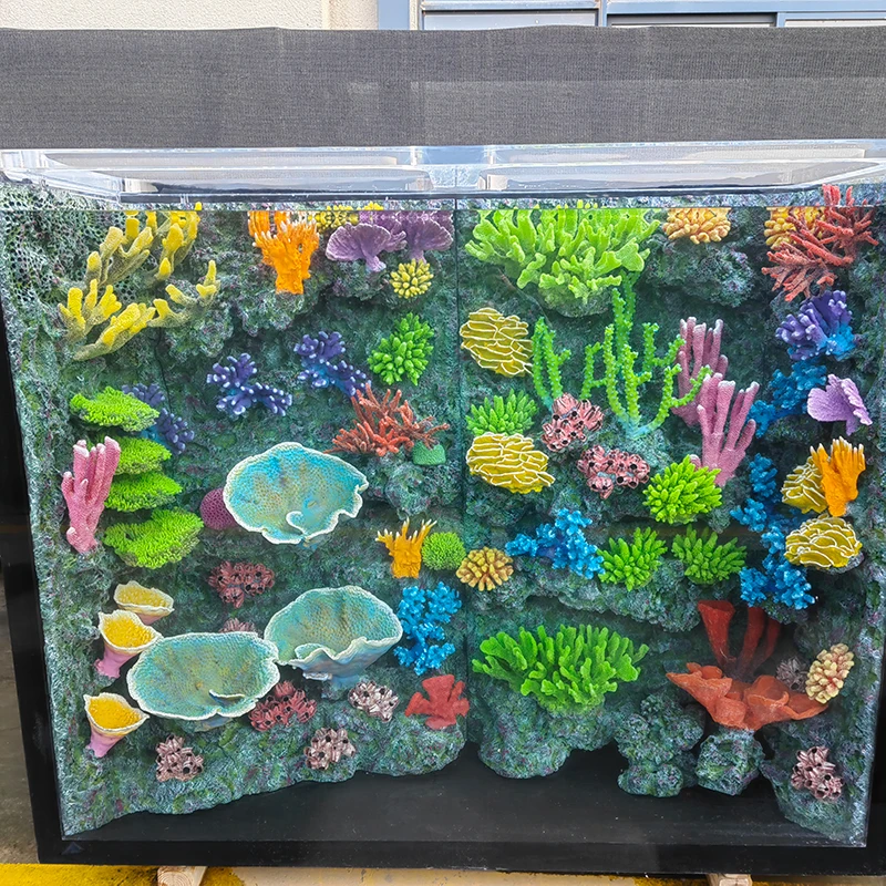 Wholesale beautiful landscape coral reef aquariums transparent large acrylic fish tank
