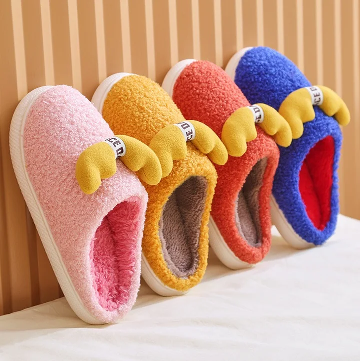 New Fashion Cute Cotton Slippers Shoes Indoor Outdoor Fur Slipper Flat Soft Sole Casual Shoes Non-slip warm Slides Boys Girls