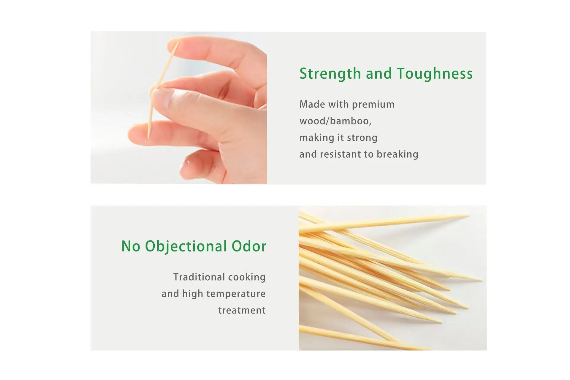 Free Sample Custom Chinese Factory Sale Biodegradable 65mm Bamboo Disposable Toothpicks with Plastic Box