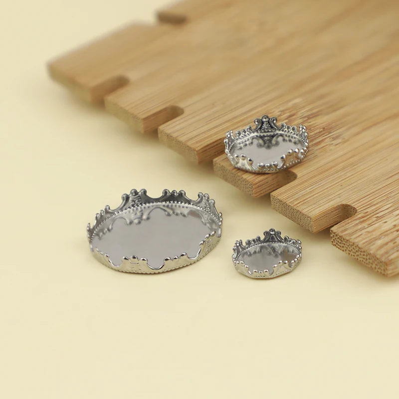 Manufacturers Wholesale Jewelry Accessories Round Earrings Brooch Accessories 316 Stainless Steel Gem plate