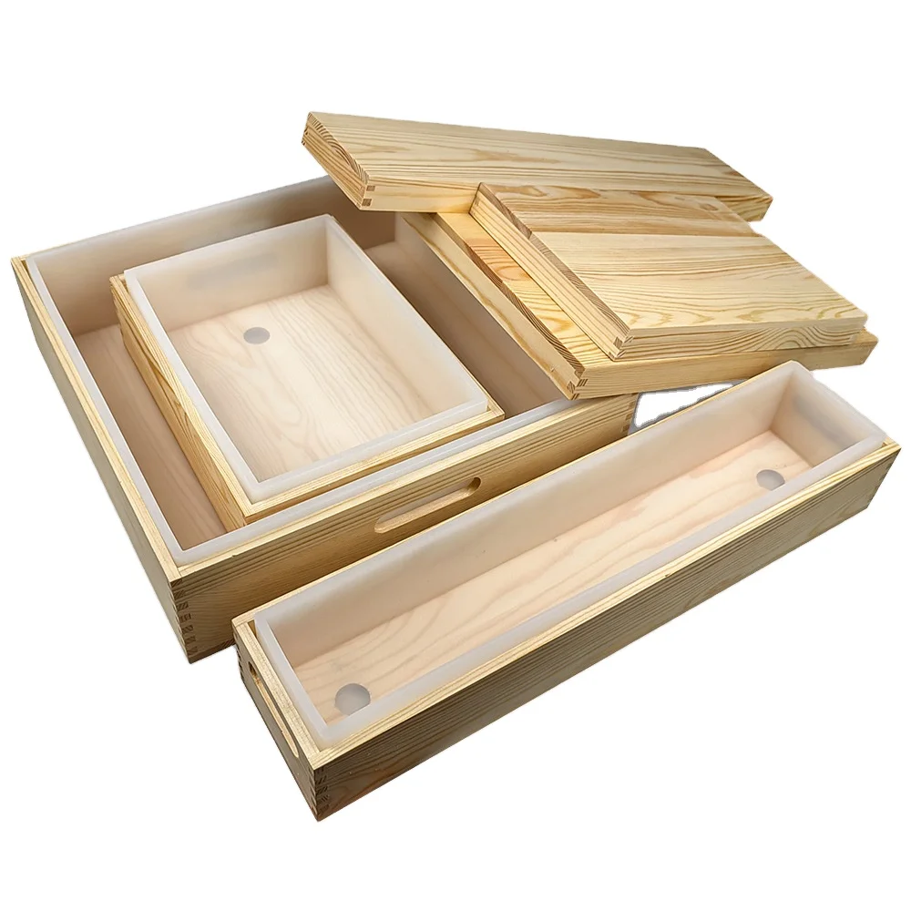 Early Riser Wooden Box with Lid Square Soap Mold - 8kg Cold Process Soap Swirl Mold Square Silicone Mold