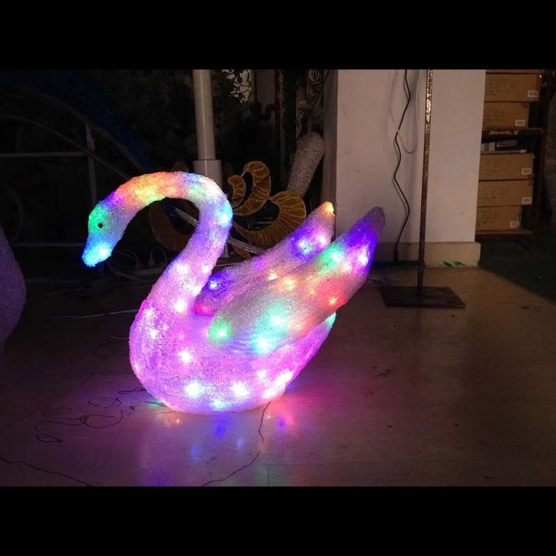 Acrylic holiday creations color change swan decorations led lighted goose Christmas decoration lights