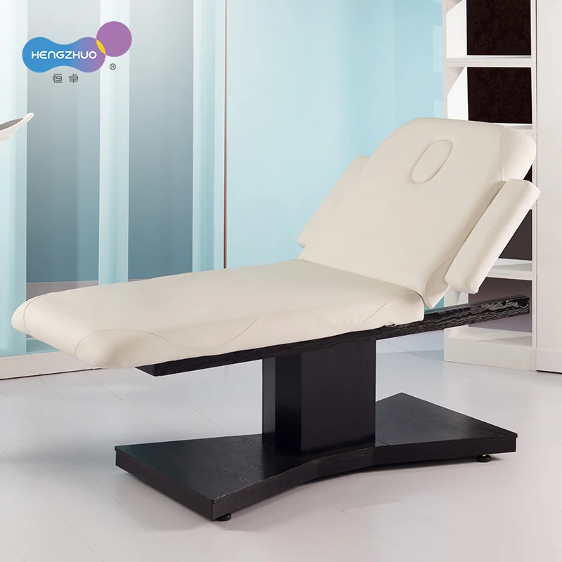 Japanese Luxury Multifunctional Cheap Price Black and White Electric Beauty Bed Wooden Base Therapy Massage Table and Bed