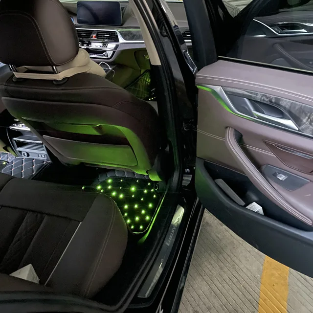 USB/Cigarette lighter power APP and remote control led fiber optic starry car mats for star car mat