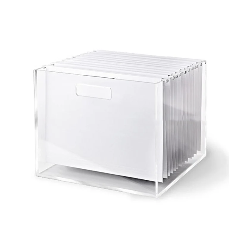 Clear Hanging Plastic File Box Desk Accessories Organizer
