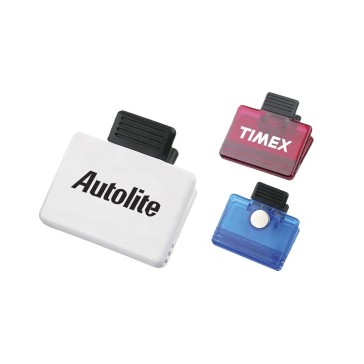Wholesale plastic magnetic memo clip fridge magnet clip paper clip for promotion