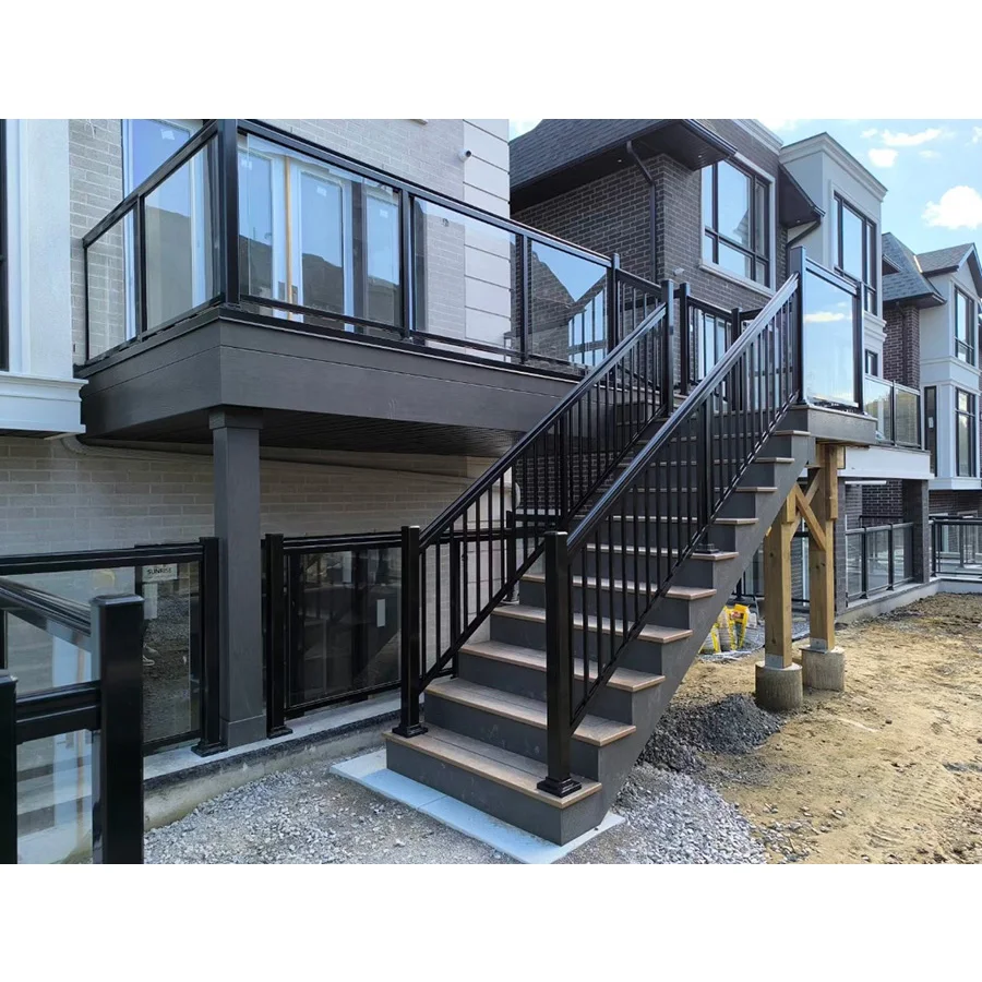 Outdoor Aluminum Stair Balustrades Metal Black Handrails Aluminium Railings for Balconies