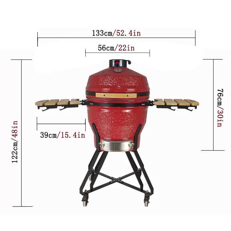 Kamado Grill Uk Nethland Poland 22in классический темно-красный Барбекю курильщик зеленый керамический гриль барбекю угольный уличные кухни