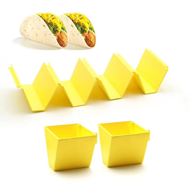 Amazon top sales bandeja de tacos Factory wholesales Taco Tray Stand Up Rack Holds 4 holder for TACOS kitchen tools