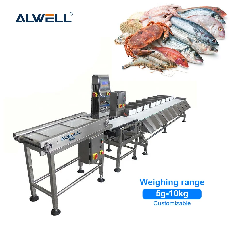 High precision shrimp sorting machine full automatic dynamic conveyor belt fish weight sorting machine