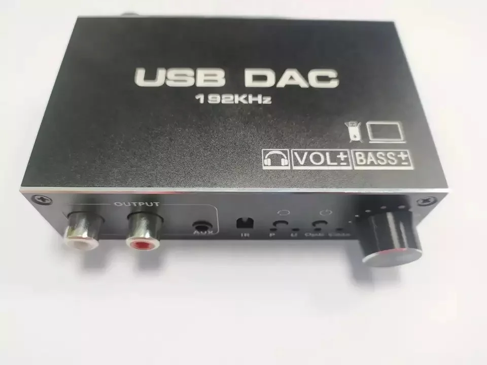 OZL2 192KHZ Optical SPDIF Toslink USB DAC Digital to Analog Audio Converter Adapter with Music Audio Volume Controller Knob