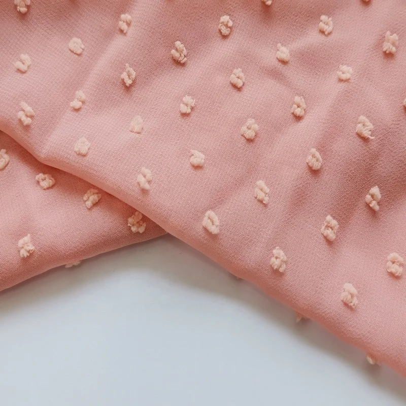 
75D colorful chiffon jacquard dyed fabric polyester chiffon fabric for dress women material 
