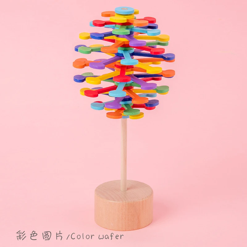 Puzzle Toy Wooden spinning lollipop MZM.p.15 vibrato with the same Fibonacci sequence creative ornaments decompression toy top