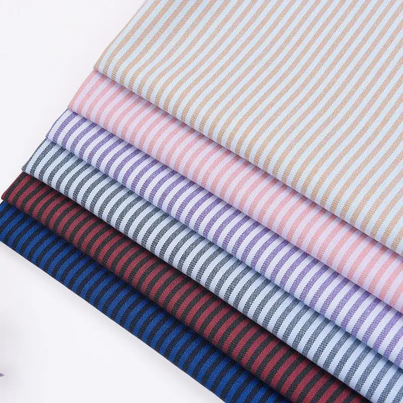 Factory combed cotton woven solid yarn dyed stripe oxford fabric for formal shirts