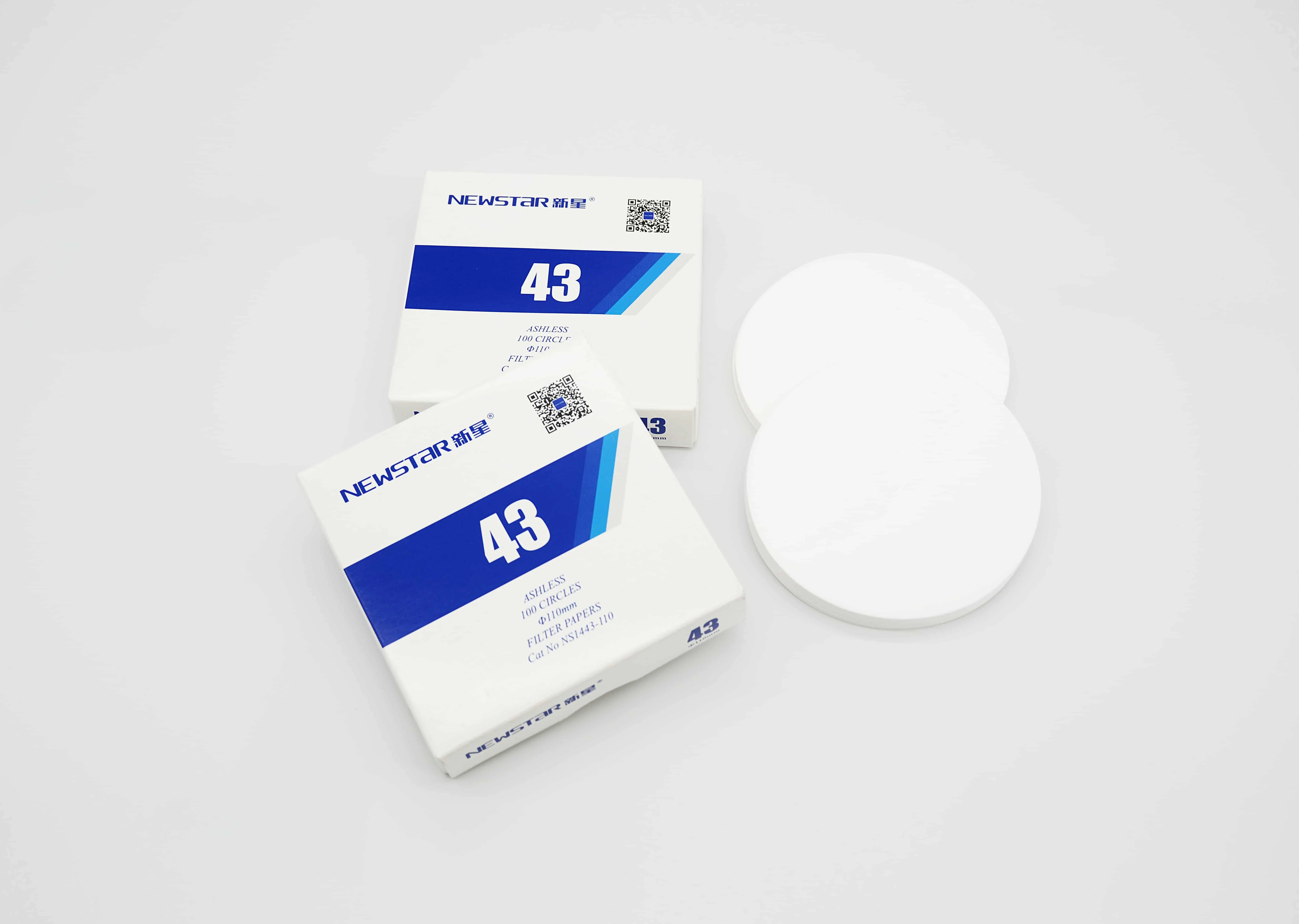 NEWSTAR  Ashless Filter Paper for Inorganic Analysis Medium-fast Speed Quantitative Filter Paper Grade 43 for lab funnel use