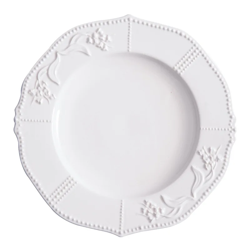 Automatic KOREAN White Dinner Sauce Nordic Ceramic Plates Porcelain Dish Plate For Wholesale