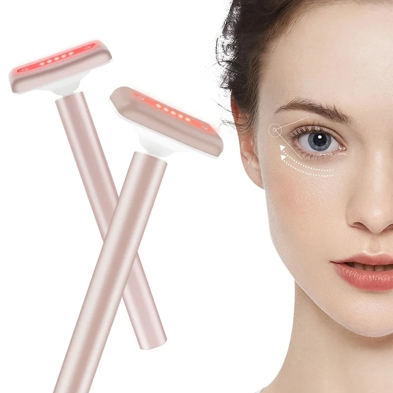 2023 New Design Skin Care Tool Eye Massage  4 In 1 Red Light Therapy Wand EMS Rotating Face Messager Beauty Face Wand