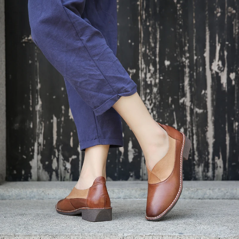 
New Stylish Pointed Toe Flat Handmade Cowhide Genuine Leather Slip on Casual Oxford Driving Walking Court Loafer Shoe Women 