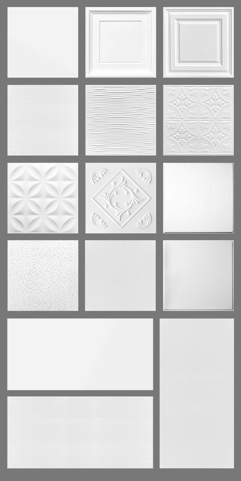 Insulated ceiling tiles panels exterior pvc false cladding waterproof for bathroom plastic sheet design bedroom 2x2 4 down
