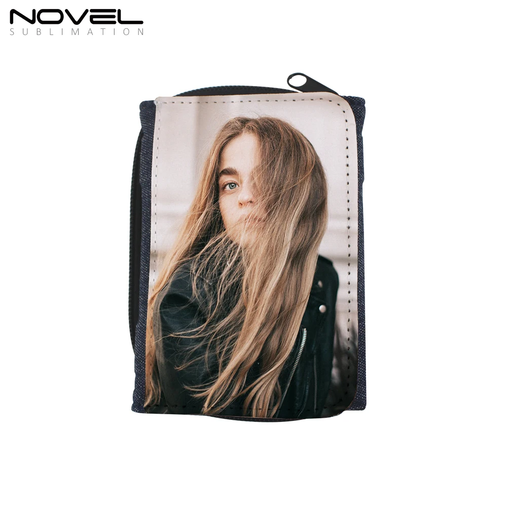 Sublimation Blank Denim Purse Jean Blue Zipper Wallet