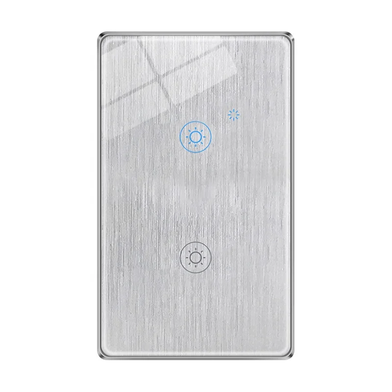 Tuya Smart Life APP US Standard Wifi 2 gang Smart Touch Wall  Switch With Google home or Amason Alexa or Ifttt
