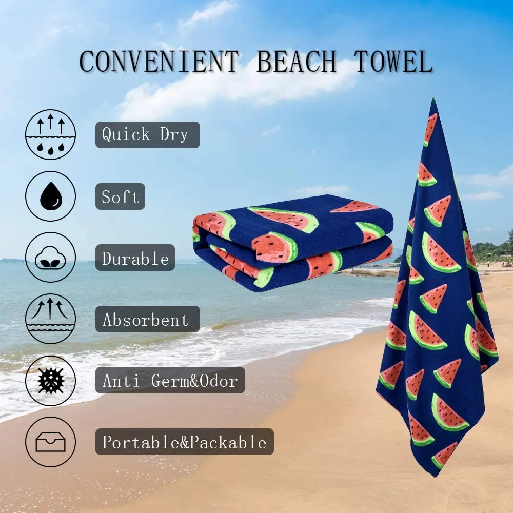 CVS Extra large Oversized Sand Free and Quick Dry Travel Accessories Gifts Cute custom print Beach Towel