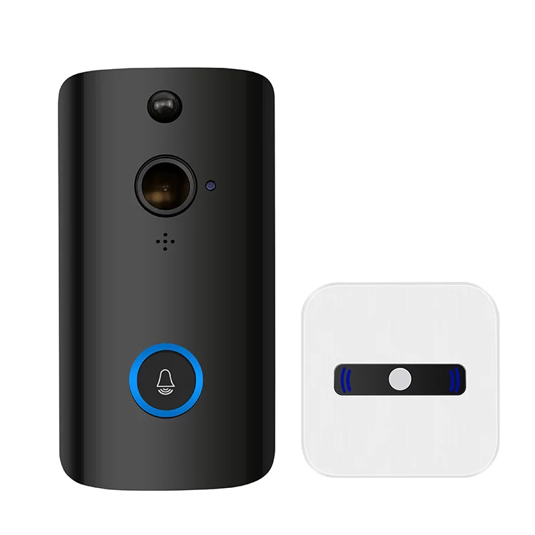 
Black wireless wifi camera doorbell security systems with free cloud storage 