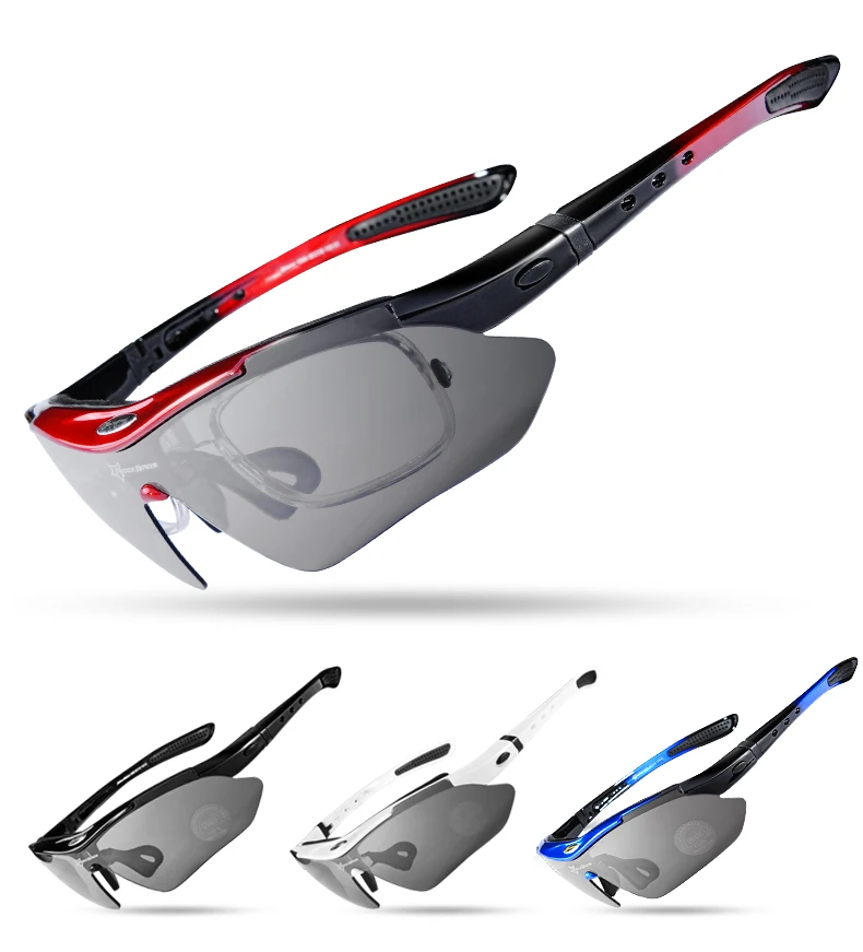 
OEM Outdoor Plastic Sports Sunglasses Eyewear Cycling Sunglasses Men Gafas de Sol 5 Lens Set 