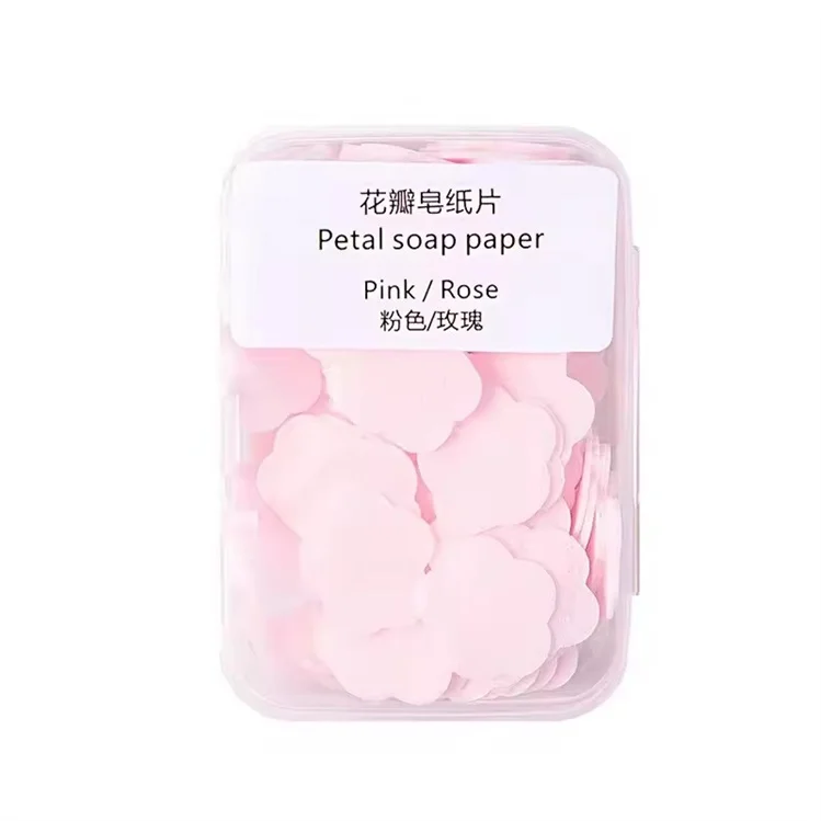 Wholesale Price 100 Pcs Mini Paper Soap Travel Supplies Disposable Hand Soap Paper Petal Paper Soap Sheets