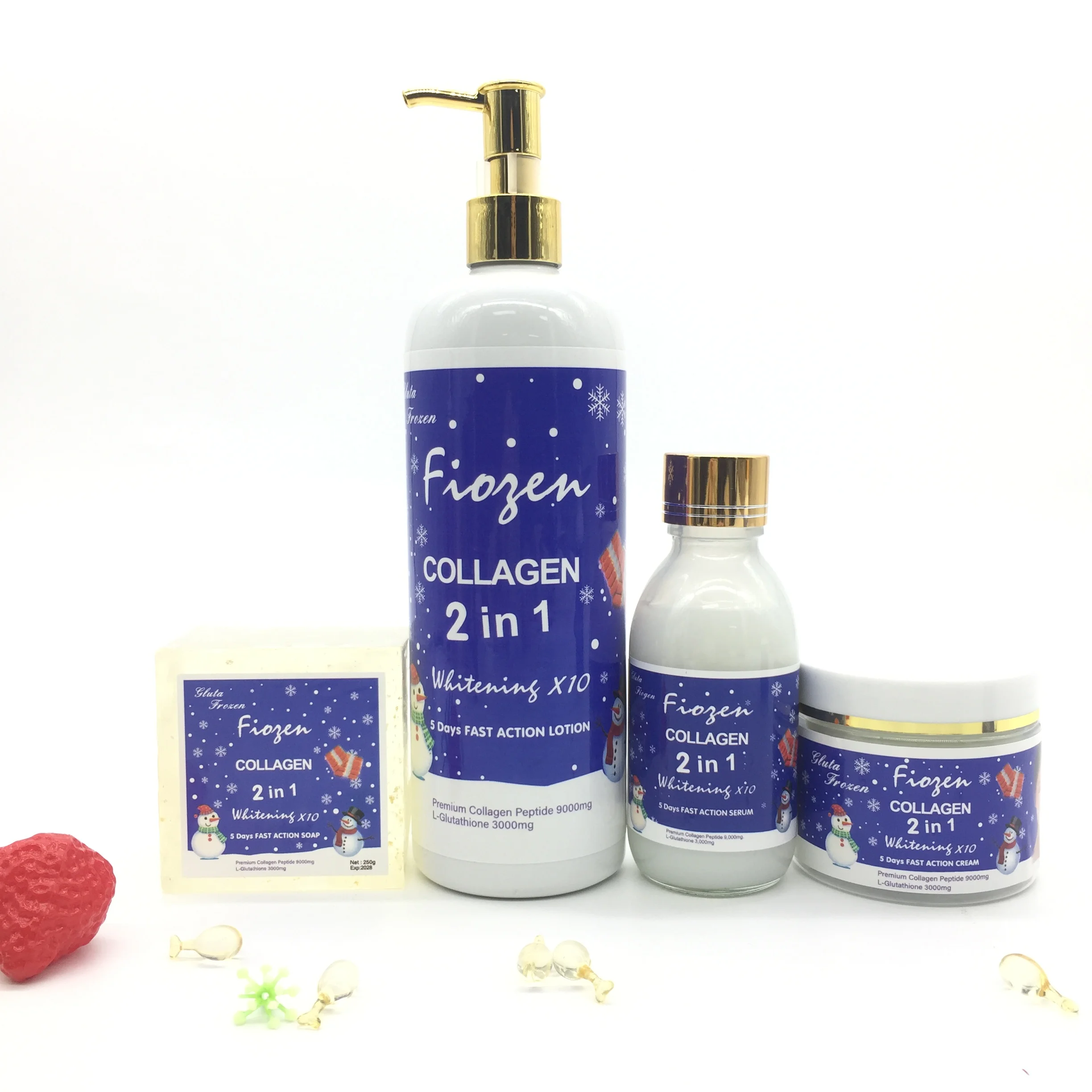 Frozen Collagen 2 in 1 Skincare Product Whitening Body Wash 5 Days Fast Action Kojic And Collagen Bath Soap