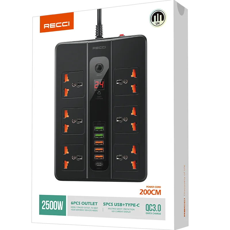 USB Cable Charger intelligent bar plugs home and office overload protection switch socket multi-hole high-power junction board