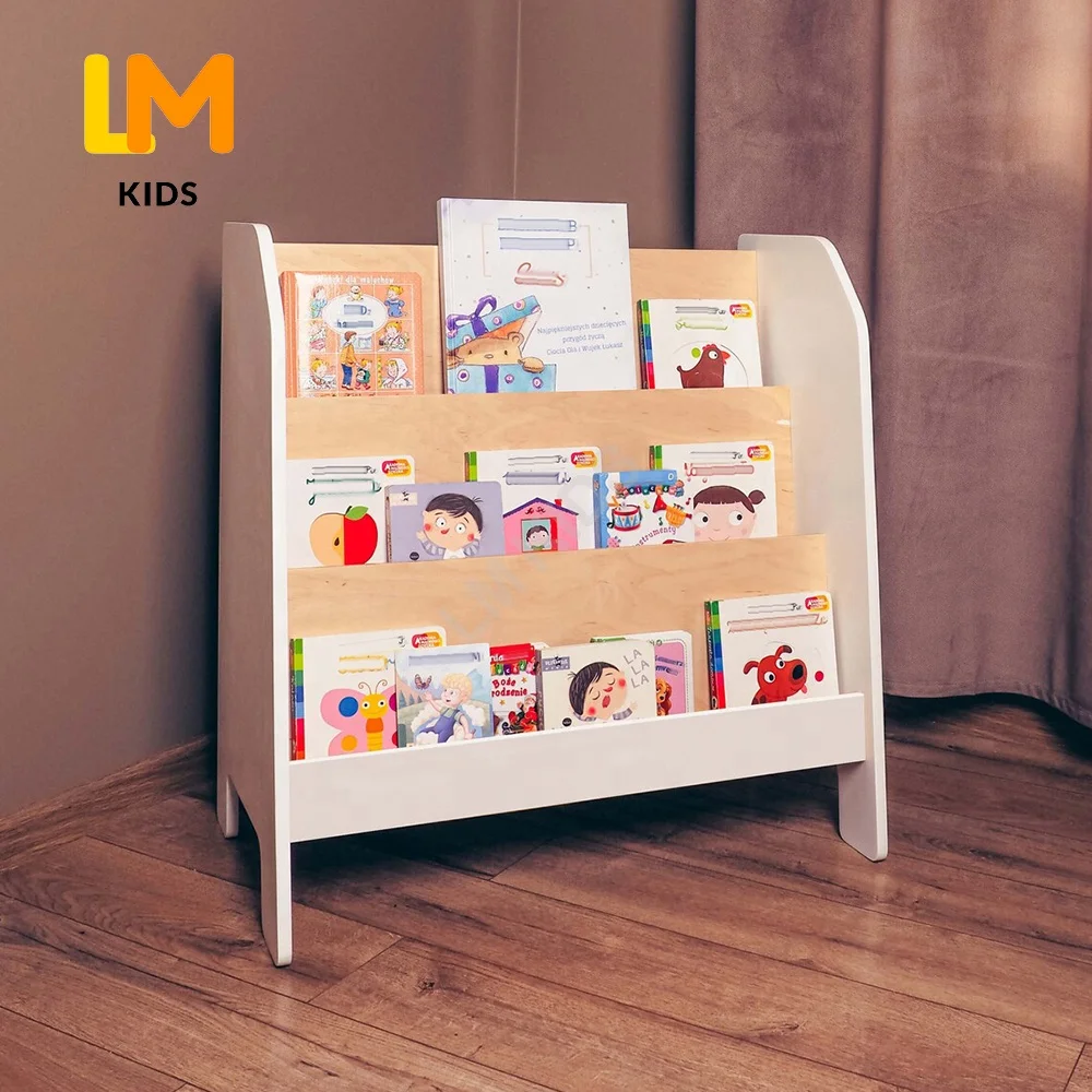 LM KIDS furniture kids bookshelf wooden bookcase children montessori book storage  librero kids bookcase